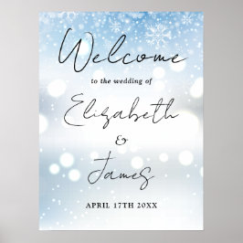 Poster Sinal de Boas-Vindas de Casamento de Inverno com L