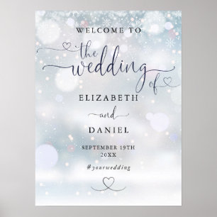 Poster Sinal de Boas-Vindas de Casamento de Inverno com L