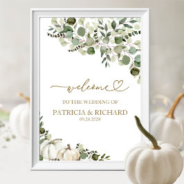 Poster Sinal de Boas-Vindas de Casamento de Outono com Ab