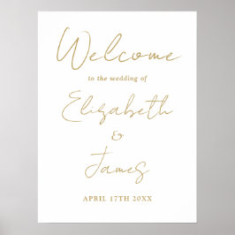 Poster Sinal de boas-vindas de casamento de Script Minima