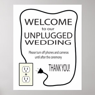 Poster Sinal de boas-vindas de casamento desconectado