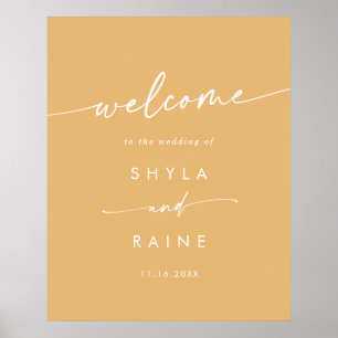 Poster Sinal de Boas-Vindas de Casamento DIY Amarelo Mari