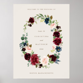 Poster Sinal de Boas-Vindas de Casamento Elegância de Out