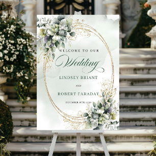 Poster Sinal de Boas-Vindas de Casamento Elegante Boho Ro