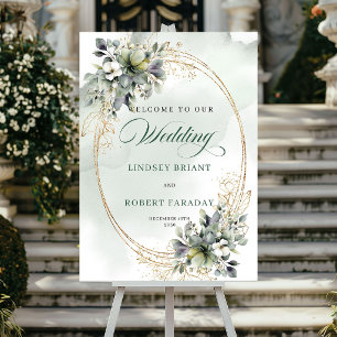 Poster Sinal de Boas-Vindas de Casamento Elegante Boho Ro