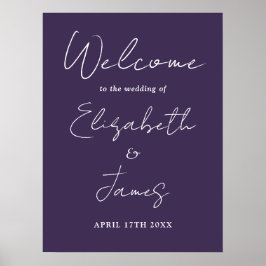 Poster Sinal de Boas-Vindas de Casamento em Script Minima