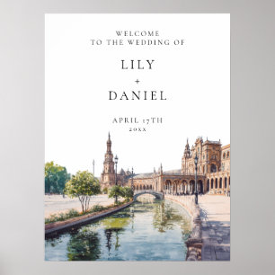 Poster Sinal de Boas-Vindas de Casamento em Sevilha Espan