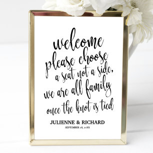 Poster Sinal de Boas-Vindas de Casamento Escolha um Assen