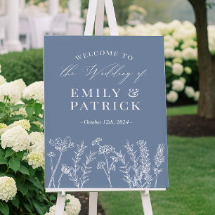 Poster Sinal de Boas-Vindas de Casamento Flor Silvestre A