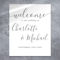 Sinal de Boas-Vindas de Casamento Gray Signature S
