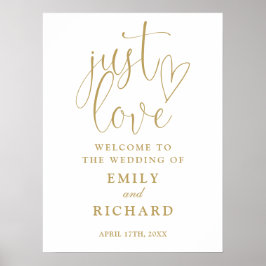 Poster Sinal de Boas-Vindas de Casamento Just Love Chic D