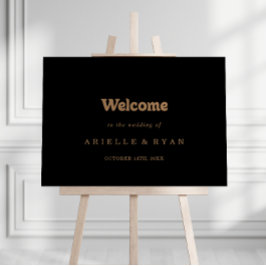 Poster Sinal de Boas-Vindas de Casamento Minimalista Clás