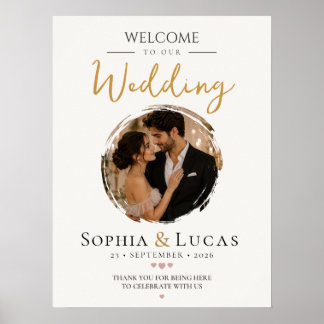 Poster Sinal de Boas-Vindas de Casamento Minimalista com