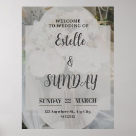 Poster Sinal de Boas-Vindas de Casamento Minimalista Eleg