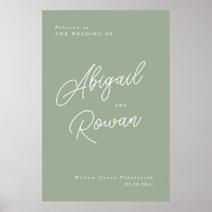 Poster Sinal de Boas-Vindas de Casamento Minimalista Eleg