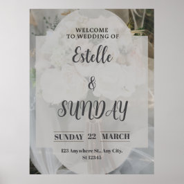 Poster Sinal de Boas-Vindas de Casamento Minimalista Eleg