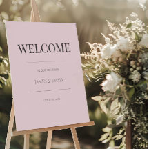 Sinal de Boas-Vindas de Casamento Minimalista Rosa