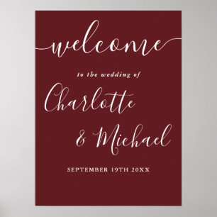 Poster Sinal de Boas-Vindas de Casamento Moderno Elegante