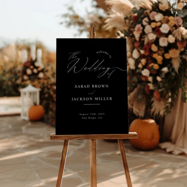 Poster Sinal de Boas-Vindas de Casamento Moderno Minimali (Criador carregado)