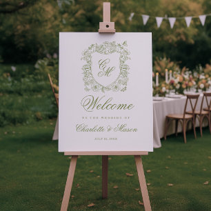 Poster Sinal de Boas-Vindas de Casamento no Jardim em Ver