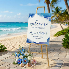 Poster Sinal de Boas-Vindas de Casamento Sapphire Tide