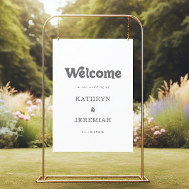 Poster Sinal de Boas-Vindas de Casamento Simples Formal
