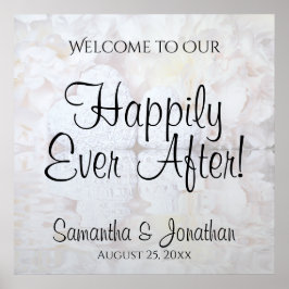 Poster Sinal de Boas-Vindas de Casamento White Reflection