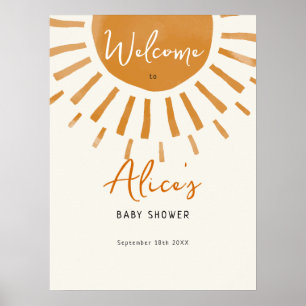 Poster Sinal de Boas-Vindas de Chá de Bebê Sunshine Boho