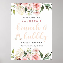 Poster Sinal de boas-vindas de chá de noiva com Brunch e 