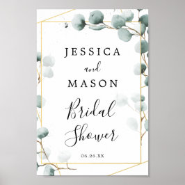 Poster Sinal de Boas-Vindas de Chá de Noiva com Verduras 