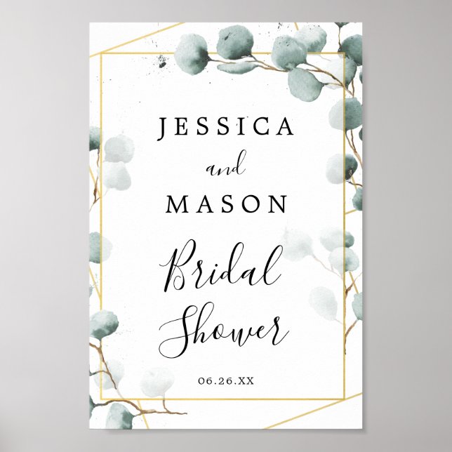 Poster Sinal de Boas-Vindas de Chá de Noiva com Verduras  (Frente)