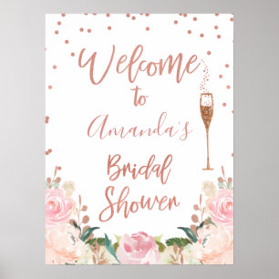 Poster Sinal de Boas-Vindas de Chá de Noiva Espumante Bru