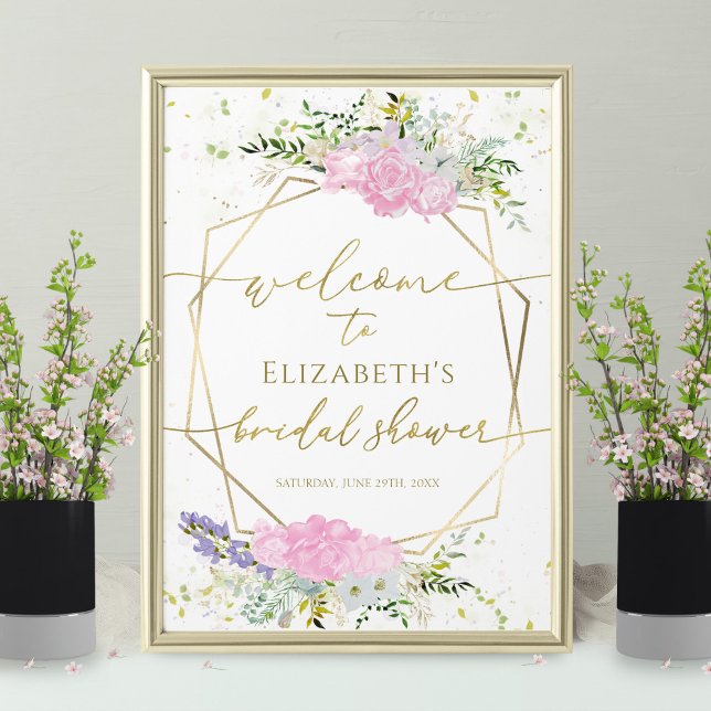 Poster Sinal de Boas-Vindas de Chuvá de Noiva de Primaver (Criador carregado)