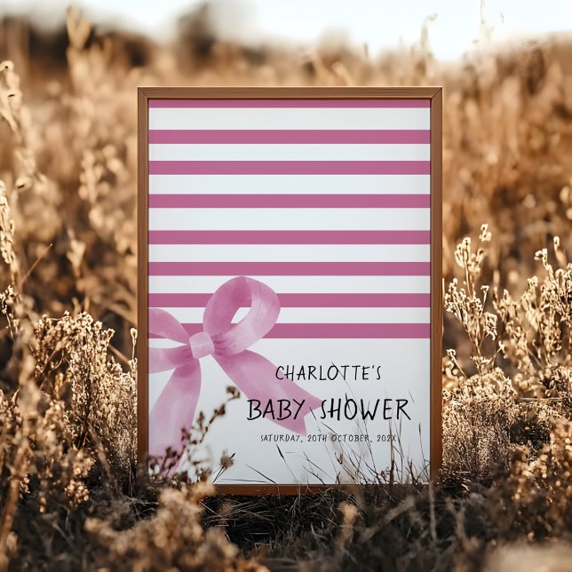 Poster Sinal de Boas-Vindas de Chuveiro de Bebê Arco Rosa (Criador carregado)