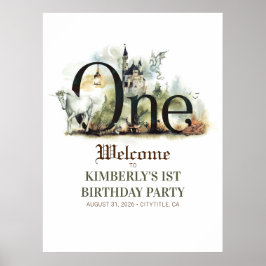 Poster Sinal de Boas-Vindas de Conto de Fadas Encantado d