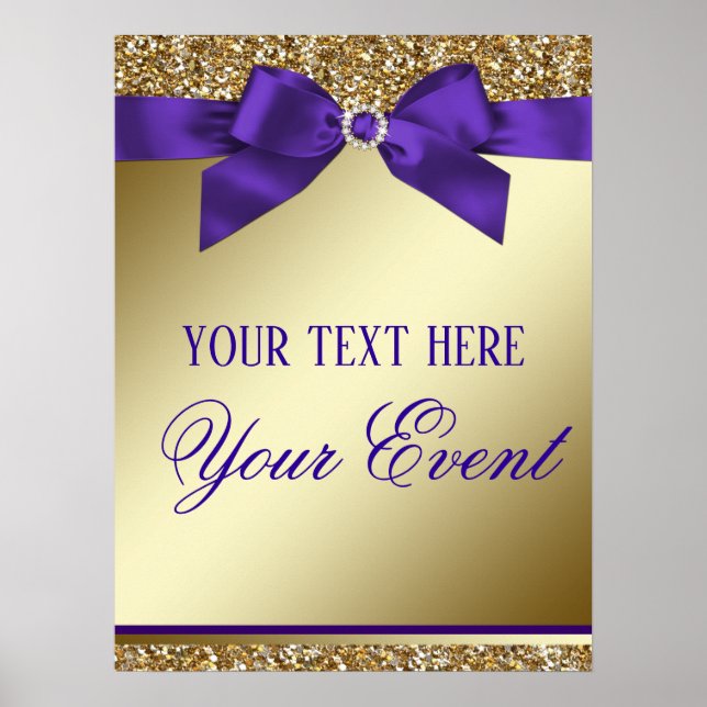 Poster Sinal de boas-vindas de eventos Elegante Dourado (Frente)