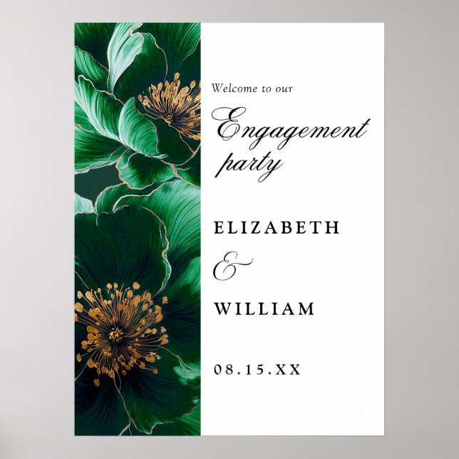 Poster Sinal de Boas-Vindas de Festa de Compromisso Flora (Frente)