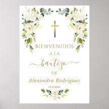 Sinal de Boas-Vindas de Flores Brancas Encantadora