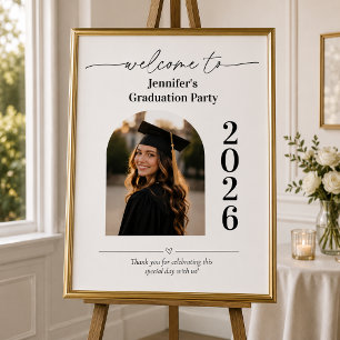 Poster Sinal de Boas-Vindas de Formatura Moderna com Foto