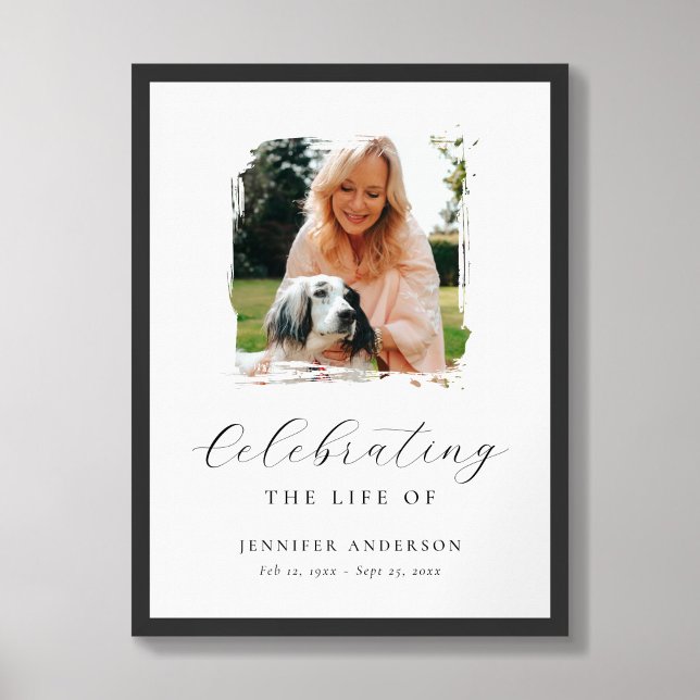 Poster Sinal de Boas-Vindas de Foto de Celebração de Vida (Framed)