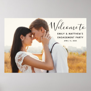 Poster Sinal de Boas-Vindas de Foto Moderna para Festa de