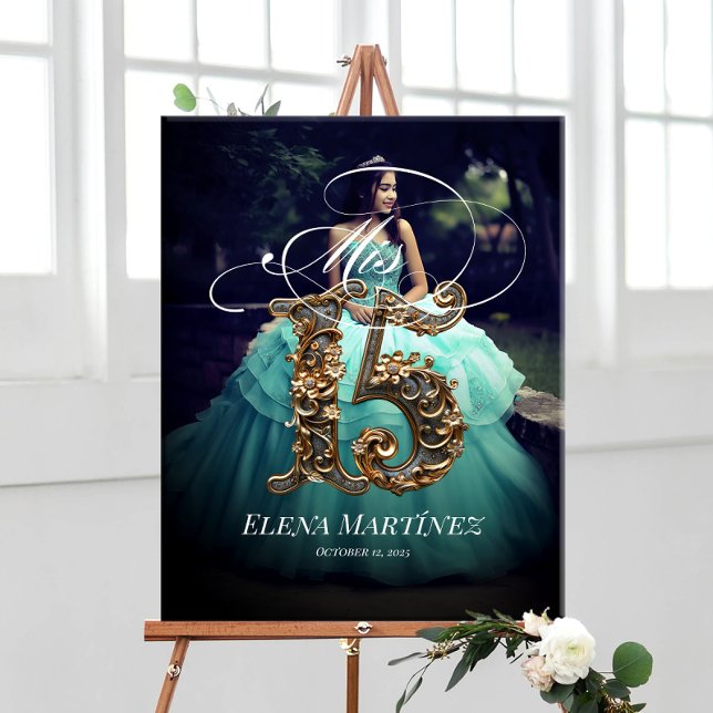 Poster Sinal de boas-vindas de Mis Quince Quinceanera (Criador carregado)
