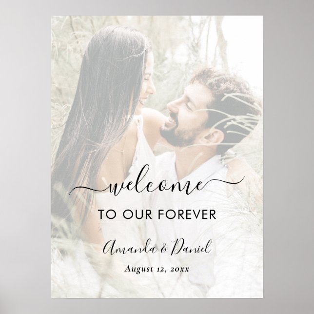 Poster Sinal de Boas-Vindas de Sobreposição de Foto de Ro (Frente)