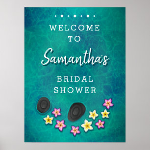 Poster Sinal de Boas-Vindas de Spa de Flores Flutuantes
