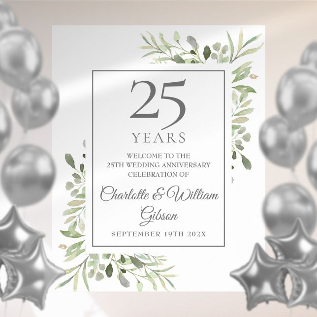 Poster Sinal de Boas-vindas do 25 do Aniversário da Water (Criador carregado)