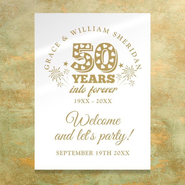 Poster Sinal de Boas-vindas do 50º Aniversário no Forever (Into Forever 50th Anniversary Welcome Sign)