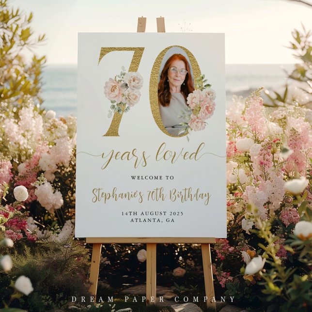 Pôster Sinal de Boas-vindas do 70 de Fotografia Floral Co (Criador carregado)