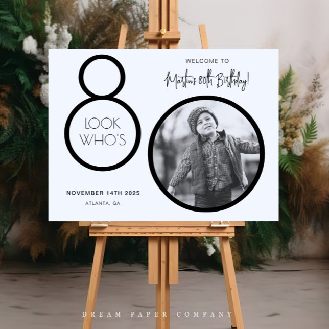 Pôster Sinal de Boas-vindas do 80 de Foto Moderno (Criador carregado)