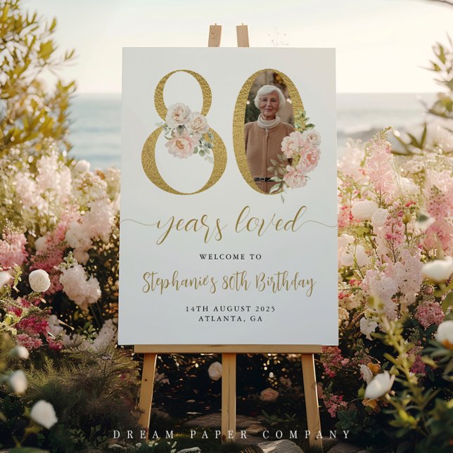 Pôster Sinal de Boas-vindas do 80 de Fotografia Floral Co (Criador carregado)