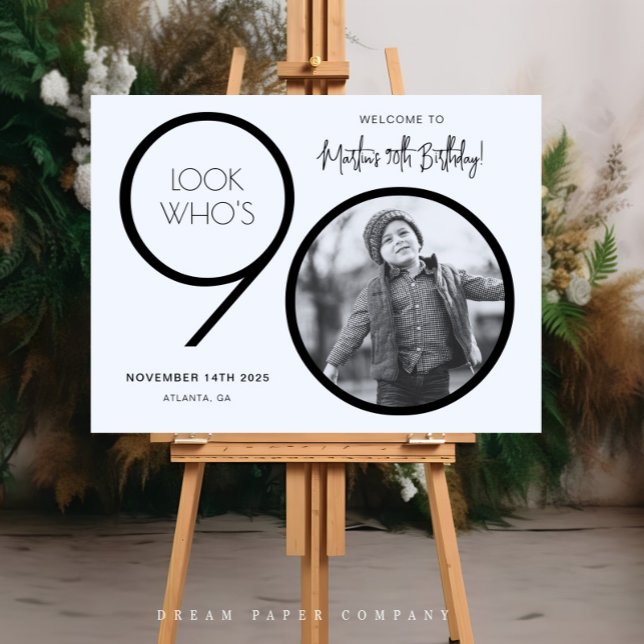 Pôster Sinal de Boas-vindas do 90 de Foto Moderno (Criador carregado)